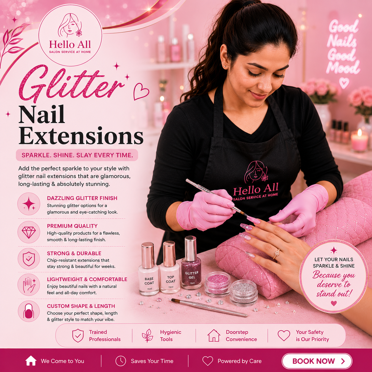 Glitter Nail Extension