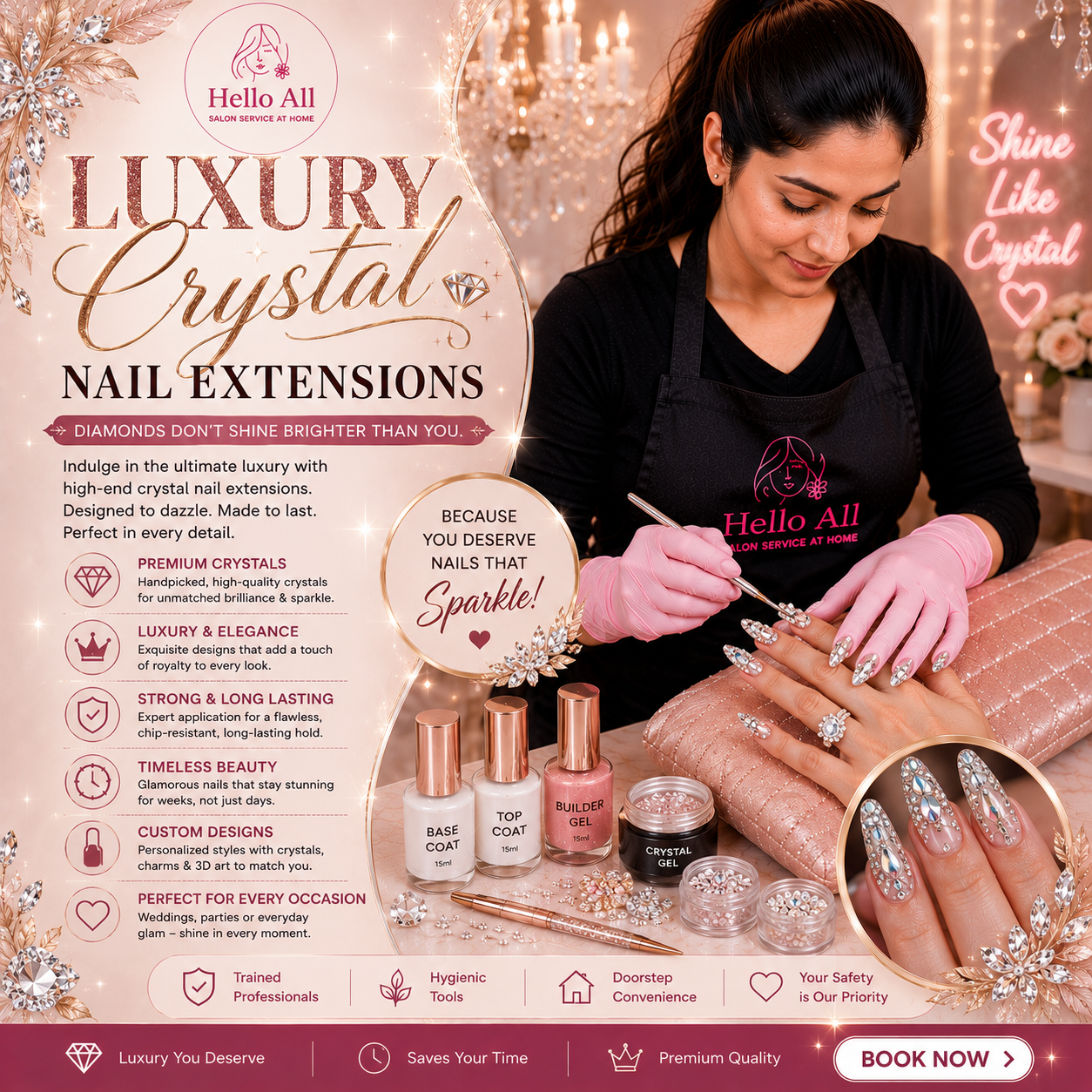 Luxury Crystal Nail Extensions
