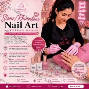 Stone / Rhinestone Nail Art with Extension
